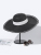 Black Straw Hat Flat-Brimmed Cap Sun Hat with Wide Brim Sun Hat Flat Top Sun Protection Hat Female Beach Seaside Catwalk Straw Hat