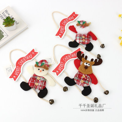 Christmas Fabric Word Plate Old Man Pendant Factory Wholesale Christmas Decorations Hot Sale Creative Doll Small Door Hanging