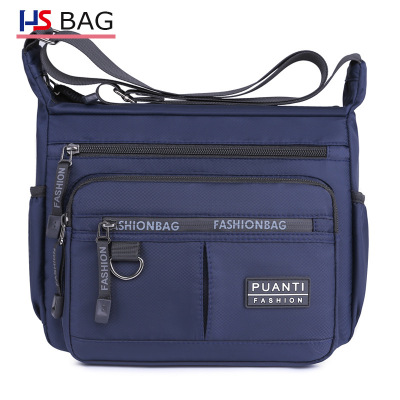 Business Men's Shoulder Bag New Multi-Layer Casual Crossbody Bag Middle School Student Tuition Bag Large Capacity Single-Shoulder Backpack