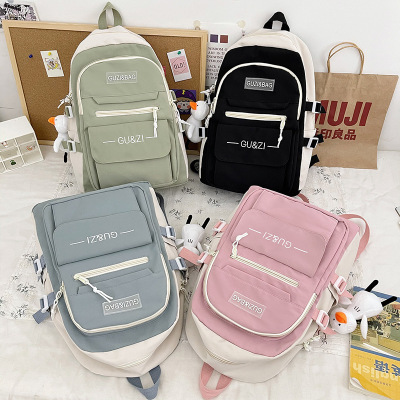 New Backpack Women's Fashion Casual Simple Backpack Amazon Korean Style Early High School and College Student Schoolbag Wholesale