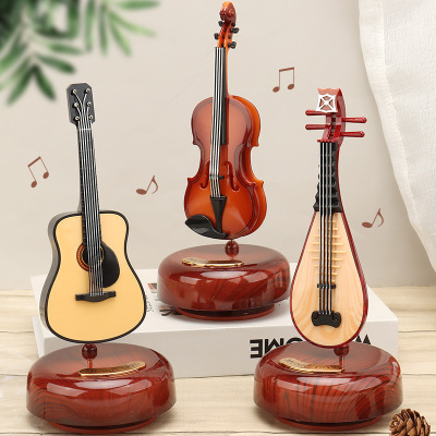 Music Box Retro Musical Instrument Music Box Rotating Pronunciation Friend Birthday