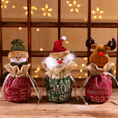 Santa Snowman Christmas Sacks Gift Bag Candy Bag Christmas Decoration Ornament Home Decor Party Supplies Xmas Kids Gift