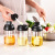 T Kitchen Supplies Seasoning Jar Glass Sealed a Bottle of Honey Spoon and Lid Integrated Spice Jar Oil Brush Bottle Set Seasoning Bottle