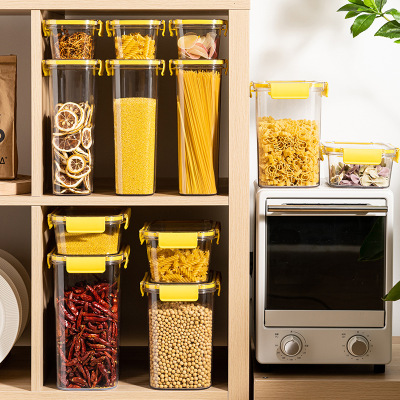 X102-1020 Food Sealed Kitchen Cereals Storage Tank Snack Nut Storage Refrigerator Fresh Plastic