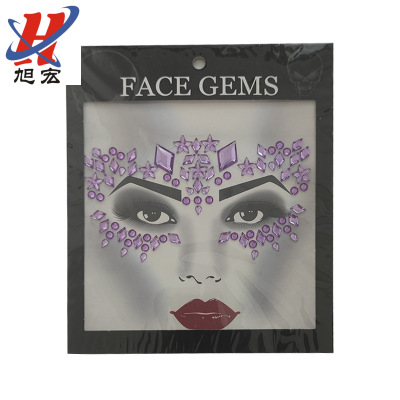 DIY Star Party Eyebrow Diamond Sticker Halloween Beauty Face Pasters Acrylic Diamond Paste Diamond Sticker EDM Diamond 