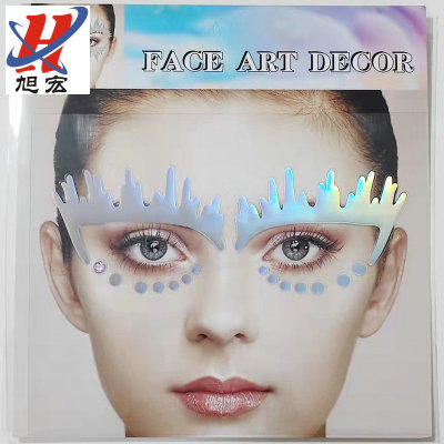 CrossBorder FacePasters Laser Face Diamond Adhesive Backing Stickers Love Laser Aurora Paper Laser Love Sticker Ornament