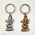 Indian Religious Keychain Electroplated Antique Silver Ancient & Gold Buddhist Logo Pattern
