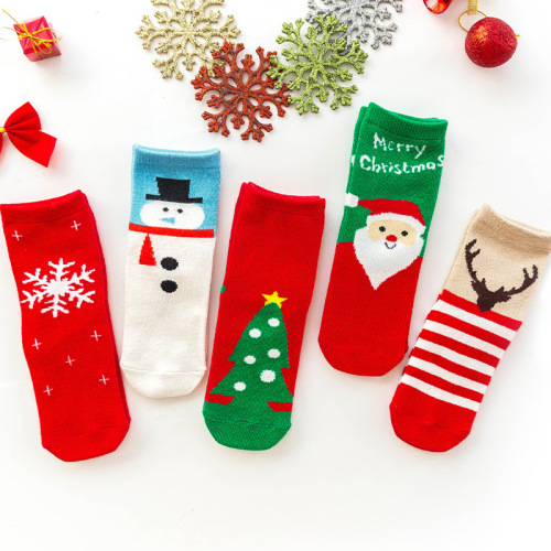 Autumn and Winter New Children‘s Christmas Stockings Korean Style Cotton Men‘s and Women‘s Mid-Calf Socks Children‘s Socks Red Baby‘s Socks Children‘s Socks Customization