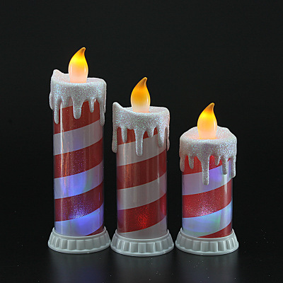 Red LED Electronic Stripe Simulation Teardrop Candle Christmas Candle