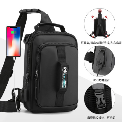 New Multi-Functional Men's Chest Bag Fashion Casual Shoulder Messenger Bag Outdoor Travel Pouch