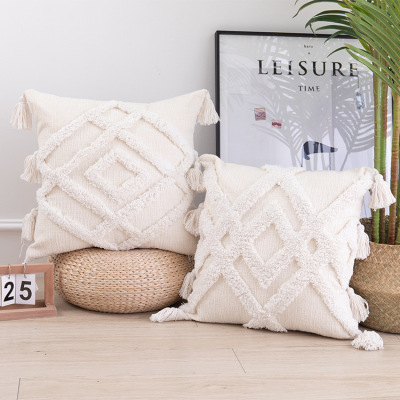 Amazon Exclusive for Cross-Border Tufted Cushion Cover Pillow Cover Embroidered Cushion Factory Support One Piece Dropshipping