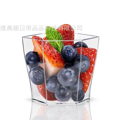 Disposable Plastic Dessert Mousse Cup PS Bright Benzene High Permeability for Tasting 55ml