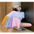 Korean Style Loose Short-Sleeved T-shirt Women's Cartoon Hong Kong Style Heel Wrapped Collar  All-Match  Flat Clearance