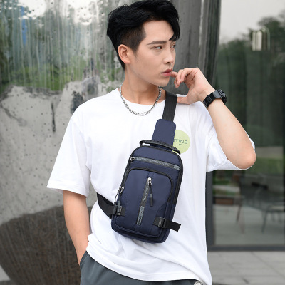 Exclusive for Cross-Border New Men's Multi-Purpose Chest Bag Fashion Casual Shoulder Messenger Bag Portable Waterproof Nylon Cloth Backpack