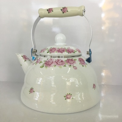 3.5L Enamel Enamel Kettle Kettle Water Pitcher Teapot Flat Pot