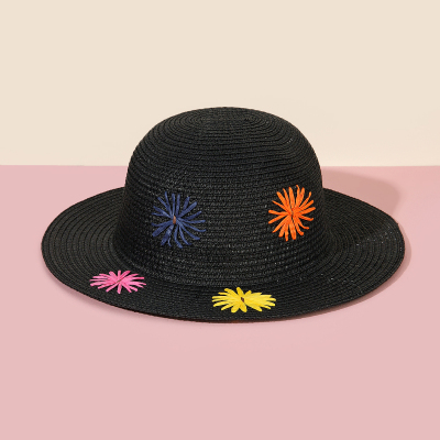Hat Female SUNFLOWER Straw Hat Fresh Pastoral Flower Bucket Hat Dome Sun-Shade Fisherman Hat Foldable Sun Hat