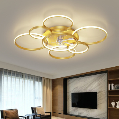 Living Room Fan Lamp 2021 New Fashion Modern Simple Home Integrated Ceiling Ceiling Fan Lights Dining Room Electric Fan Lamp