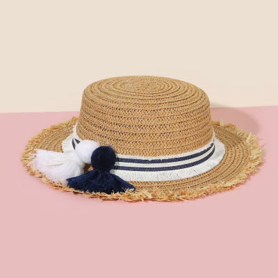 Straw Hat Baby Boy and Girl Summer Summer Outdoor Foldable Hat Sun Protection Sun Shade Top Hat Panama Hat British Style Hat
