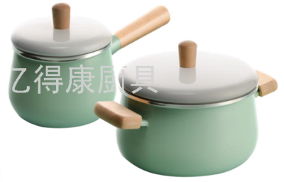 22cm Enamel Milk Pot Baby Food Pot Instant Noodle Pot Induction Cooker Natural Gas Universal