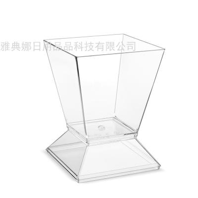 200ml Square Transparent Plastic Cup with Mousse Dessert Cup Ice Cream Cake Cup Internet Celebrity Disposable