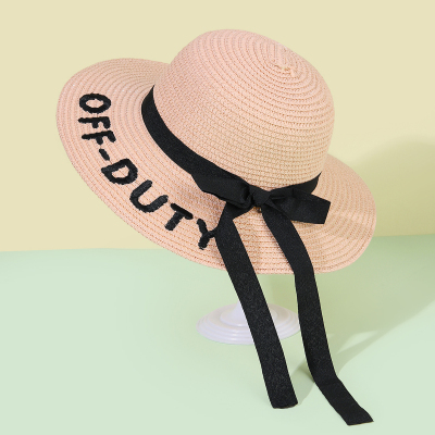 Summer Parent-Child Straw Hat Female Seaside Travel Vacation Beach Hat Big Brim Sun-Proof Cute Children Foldable Princess Hat