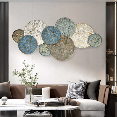 Simple Modern Light Luxury Wall Decoration Living Room Wrought Iron Circle and Creative Wall Hanging Dining Room Bedroom Sofa Background Wall Decoration