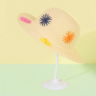 Children's Straw Hat Summer Sun-Proof Lace Bow Hat Baby Princess Foldable Beach Hat Female Parent-Child