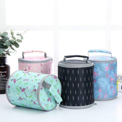 Popular Lunch Box Bag Portable Insulated Bag round Thickened Lunch Bag Fresh-Keeping Waterproof Portable Lunch Bag Factory Direct Sales