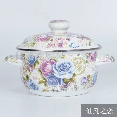 18/20/22/24cm Dual-Sided Stockpot Thickened Enamel Stew Pot Large Capacity Complementary Food Pot