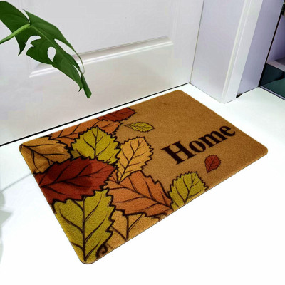 New Imitation Coconut Palm Printed Mat New Steel Wire Mat Outdoor Anti-Slipping Mat Mud Rug Home Door Mat Outdoor