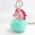 Imitation Rabbit Fur Creative Unicorn Fur Ball Keychain Pony Plush Bag Pendant PU Leather Car Fuzzy Ball Hanging Drop