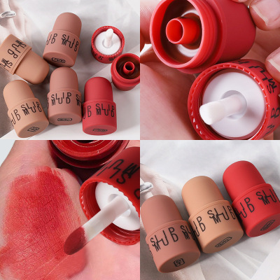 New Lip Lacquer Seal Lip Mud Matte Finish Autumn and Winter Color Student Party Cheap Lipstick Ins Blush Mud