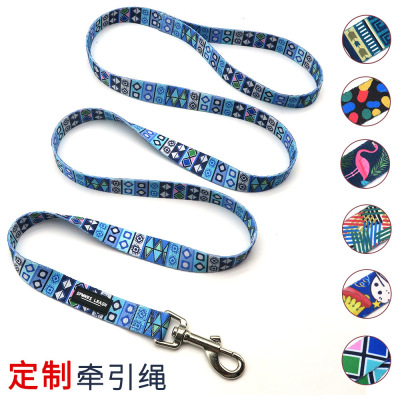 Factory Wholesale Polyester Printed Hand Holding Rope Hand Holding Rope Pet Collar Dog Traction Rope Dog Leash
