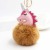 Imitation Rabbit Fur Creative Unicorn Fur Ball Keychain Pony Plush Bag Pendant PU Leather Car Fuzzy Ball Hanging Drop