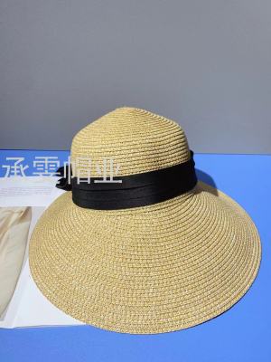 Big Bow Elegant Woman Hat Brim Lengthened Widened Sun Hat