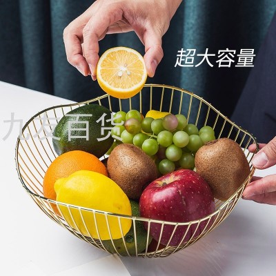 Fruit Plate Living Room Home Nordic Style Simple Iron Fruit Basket Coffee Table Creative Fruit Basin Creative Storage Basket