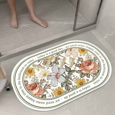 Nordic Countryside Soft Diatom Ooze Floor Mat Bathroom Toilet Water-Absorbing Quick-Drying Mat Living Room Entrance Non-Slip Carpet