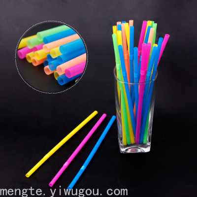 Factory Wholesale Disposable Soybean Milk Beverage Juice Metal Color Tube 5mm * 21 Cm100pcs Color Stripes Bendable Straw