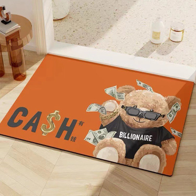 Cartoon Bathroom Soft Diatom Ooze Floor Mat Bathroom Entrance Water-Absorbing Quick-Drying Carpet Bedroom Door Non-Slip Foot Mat