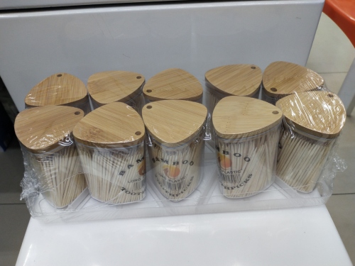 new bamboo cover toothpick bottle