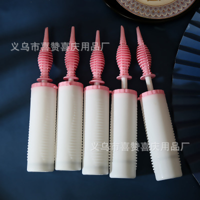 Foreign Trade White Pink Balloon Pump Hand Push Pump Balloon Accessories Charging Cylinder Plastic Candy Maca Colorxizan