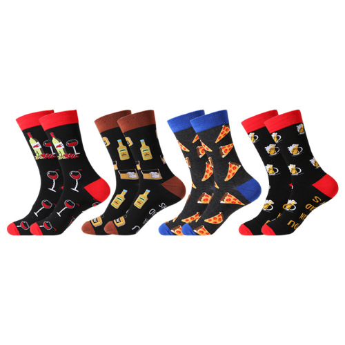 Amazon Whiskey Mid-Calf Tide Socks Men‘s Cross-Border Autumn and Winter Fashion Brand Beer Cotton Socks European and American Stockings Wholesale