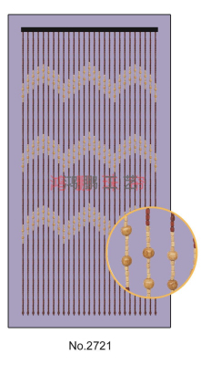 2721 Small Wooden Bead Door Curtain Partition Curtain