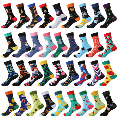 European and American Trendy Mid-Calf Length Socks Men's Ins Fashion Pure Cotton Socks Children's Foreign Trade Amazon Fashion Brand Long Socks Wholesale