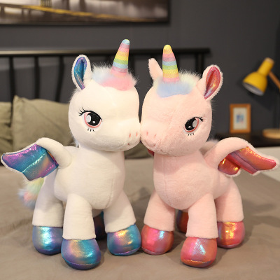 Foreign Trade Factory Direct Sales Creative Unicorn Doll Rainbow Pegasus Plush Toy Doll Sleeping Pillow Ragdoll
