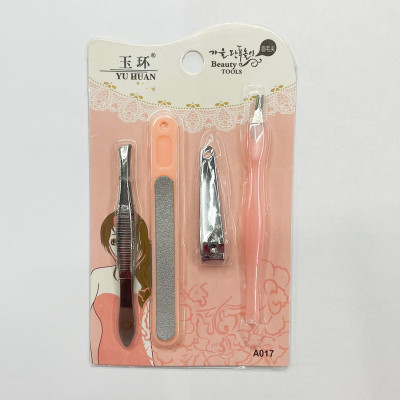 Eyebrow Tweezers + Nail File + Nail Scissors + Nipper for Removing Dead Skin Set of Tools