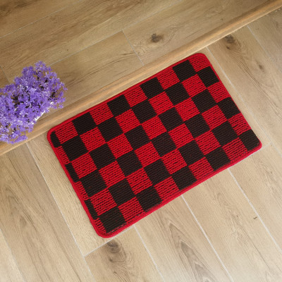 New Polypropylene Fiber Ground Mat Door Mat Door Mat Chessboard Grid Carpet Home Non-Slip Entry Entry Loop Velvet Mat Factory