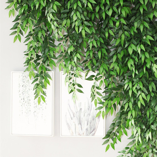 Artificial Leaves Landscape Soft Decoration Design Fragrant Osmanthus Leaf Wall Hanging Home Decoration Covering Green Leaves Mori Green Plant Fake Trees