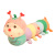 Foreign Trade Factory Direct Sales Cute Strawberry Caterpillar Plush Toy for Girls Sleeping Doll Ragdoll Pillow Holding Gift