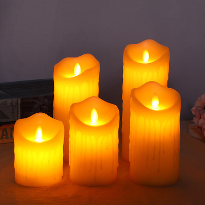 LED Electronic Simulation Wax Candle Tear Surface Swing Paraffin